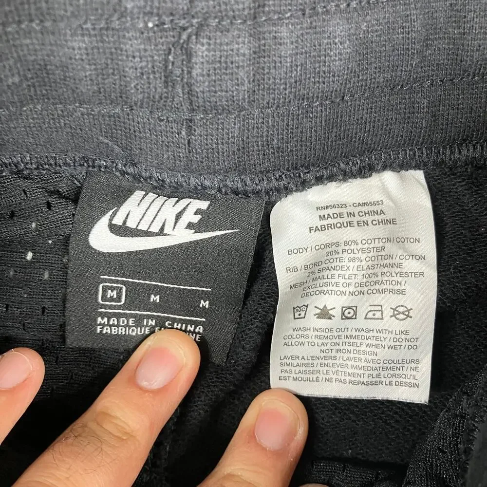 Nike Air Shorts Boys Size‎ M Black White Stripe Drawstring Casual Athletic Logo